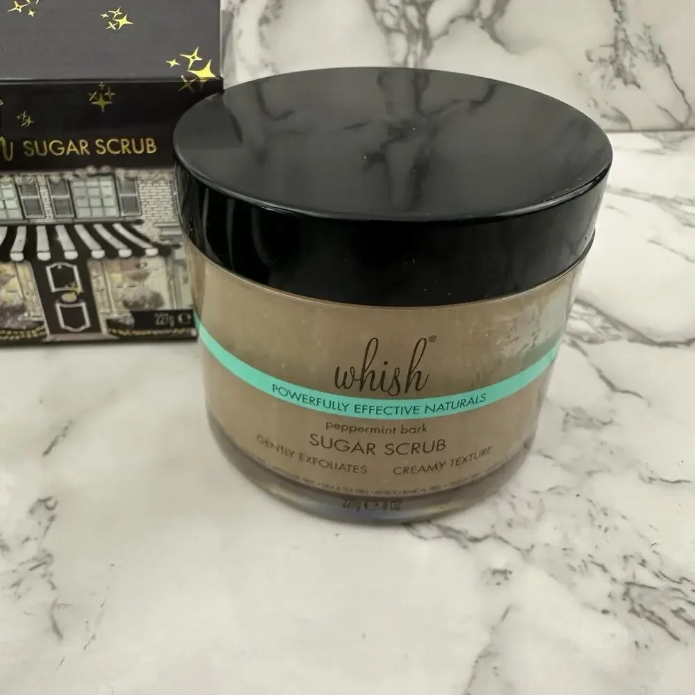 Whish Sugar Scrub Peppermint Bark Scented New in Box Holiday 8 oz